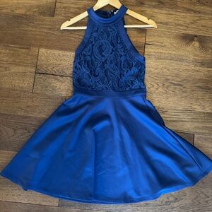 Blue halter dress